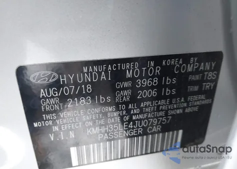 2018 Hyundai Elantra Gt из США, поврежденный, VIN KMHH35LE4JU079757